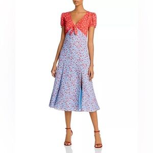 NWT Likely Raffa Printed Dress in Blue/Red Floral - 10